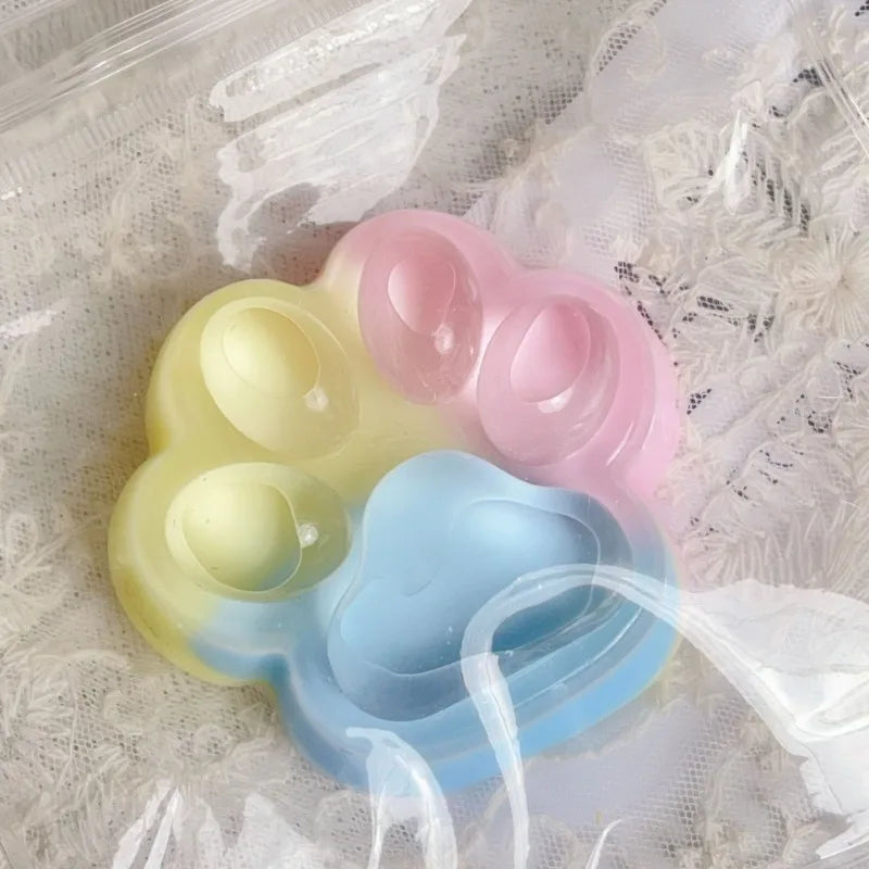 Three Colors Rainbow Cat Paw Squishy